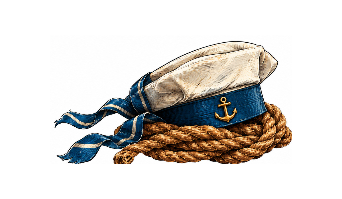 Matroskasket med anker og tovværk